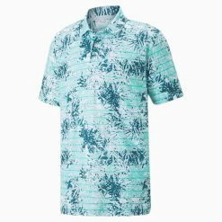 Puma CLOUDSPUN Tropic Leaves Men's Golf Polo Shirt -PUMA Sales CLOUDSPUN Tropic Leaves Mens Golf Polo Shirt 10