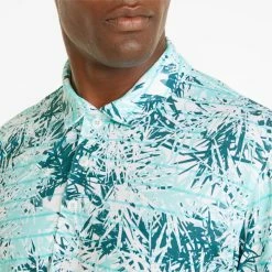 Puma CLOUDSPUN Tropic Leaves Men's Golf Polo Shirt -PUMA Sales CLOUDSPUN Tropic Leaves Mens Golf Polo Shirt 8