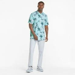 Puma CLOUDSPUN Tropic Leaves Men's Golf Polo Shirt -PUMA Sales CLOUDSPUN Tropic Leaves Mens Golf Polo Shirt 9
