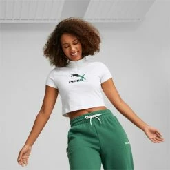 Puma Classics Women's Quarter-Zip Crop Top