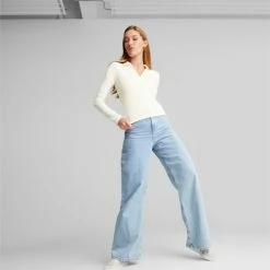 Puma Classics Women's Ribbed V-Neck Top -PUMA Sales Classics Womens Ribbed V Neck Top 15