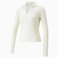 Puma Classics Women's Ribbed V-Neck Top -PUMA Sales Classics Womens Ribbed V Neck Top 17