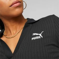 Puma Classics Women's Ribbed V-Neck Top -PUMA Sales Classics Womens Ribbed V Neck Top 3