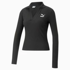 Puma Classics Women's Ribbed V-Neck Top -PUMA Sales Classics Womens Ribbed V Neck Top 5