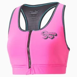 PUMA X BARBELLS FOR BOOBS Front-Zip Women's Sports Bra -PUMA Sales PUMA x BARBELLS FOR BOOBS Front Zip Womens Sports Bra 5
