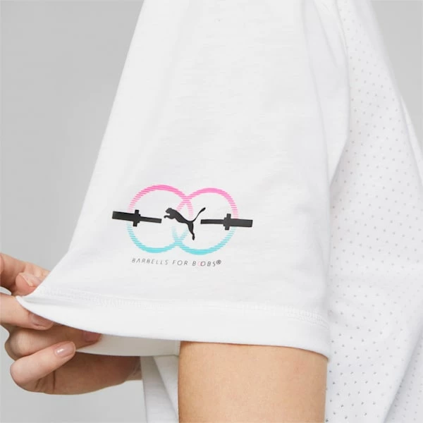 PUMA X BARBELLS FOR BOOBS Women's Training Crop Top 4 PUMA X BARBELLS FOR BOOBS Women's Training Crop Top - Image 4